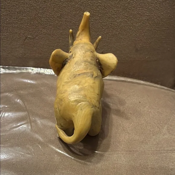 Vintage Handcrafted Tan Elephant Sculpture - Picture 4 of 9